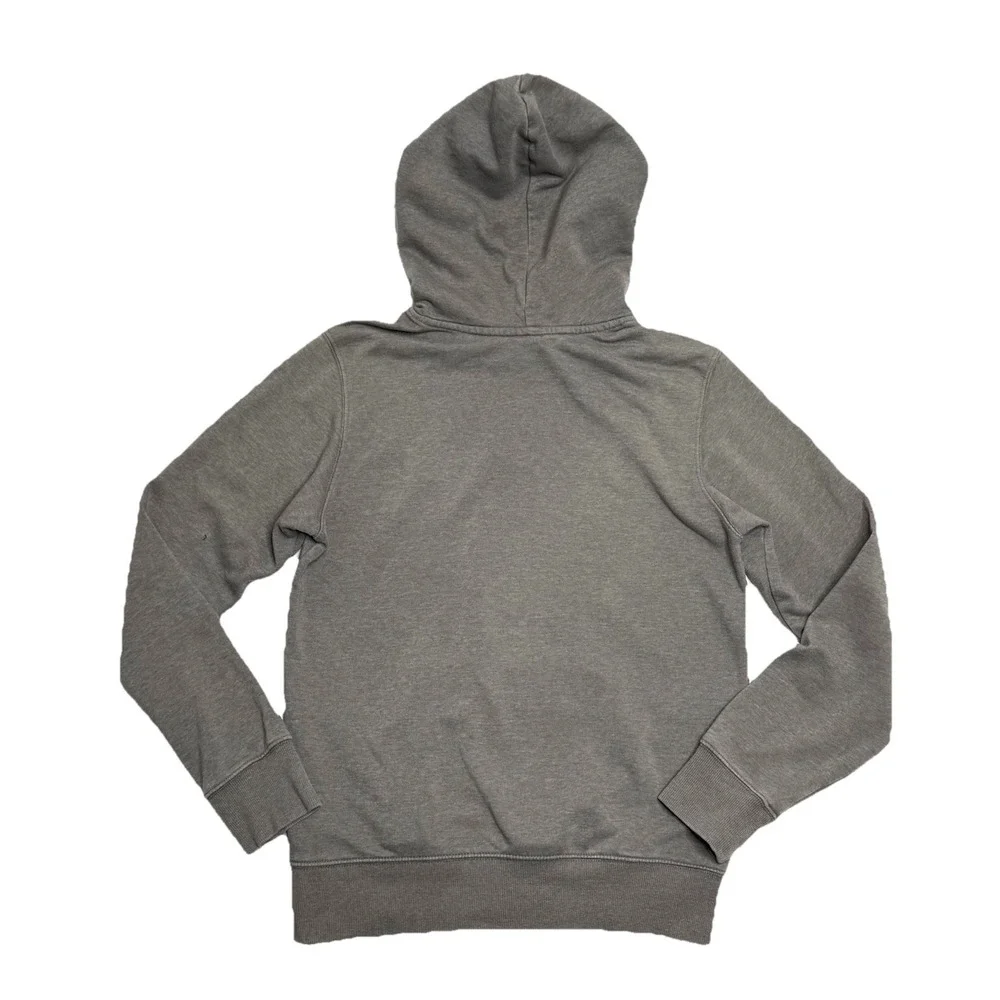 The North Face Hoodie Red Box Mens Small Gray Hooded‎ Sweatshirt Exploring HOLE